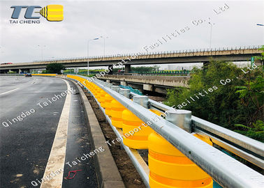 Good price المجلفن السكك الحديدية سلامة نظام حاجز الأسطوانة بو بكرات أصفر غير قابل للصدأ الانترنت